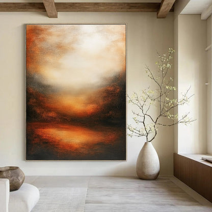 Warm Toned Abstract Sunset Art for Beachfront Resort Spa & Cozy Home Living Room STSC146