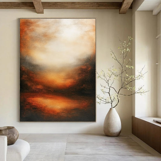 Warm Toned Abstract Sunset Art for Beachfront Resort Spa & Cozy Home Living Room STSC146