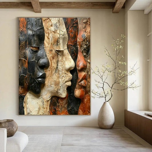 Face Relief Art for Cultural Gallery & Eclectic Home Foyer DLZ1711