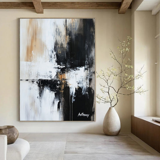Monochromatic Abstract with Drips for Industrial - Chic Loft & Contemporary Art Gallery STSC741