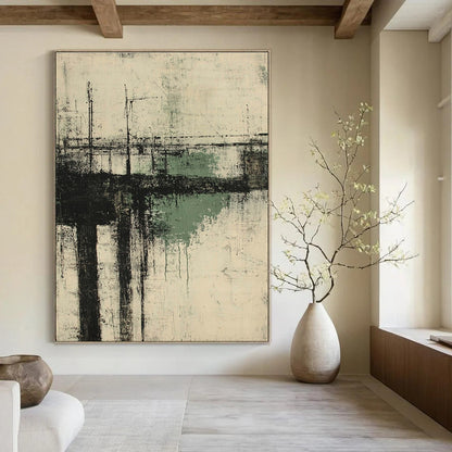 Monochromatic Bridge Abstract for Minimalist Home & Black - and - White Themed Café STSC658