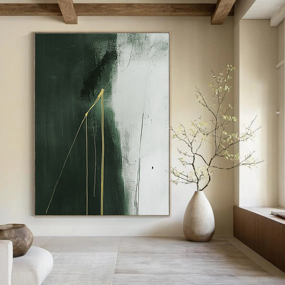 Dark Green with Gold Streaks for Sophisticated Dining Room & Art Gallery Lounge STSC1241