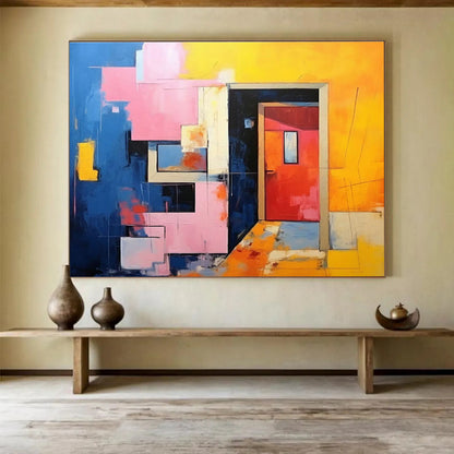 Multicolor Geometric Abstract for Trendy Café DLZ3026