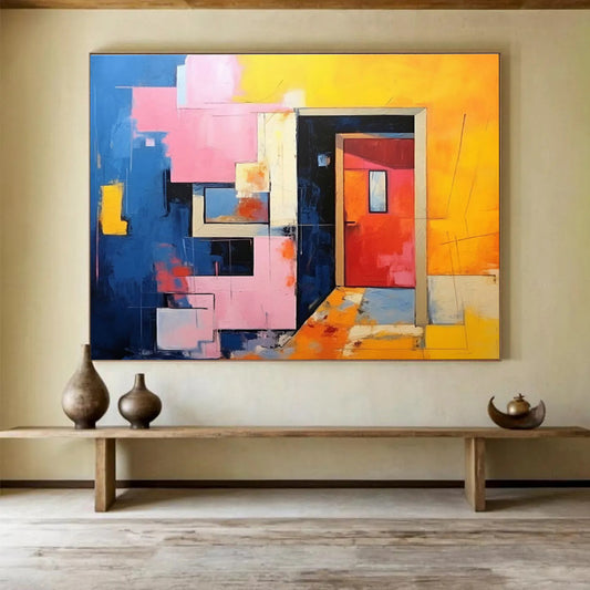 Multicolor Geometric Abstract for Trendy Café DLZ3026