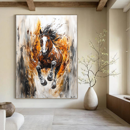Dynamic Galloping Horse Art for Equestrian - Themed Home Gym & Bold Entryway STSC1368