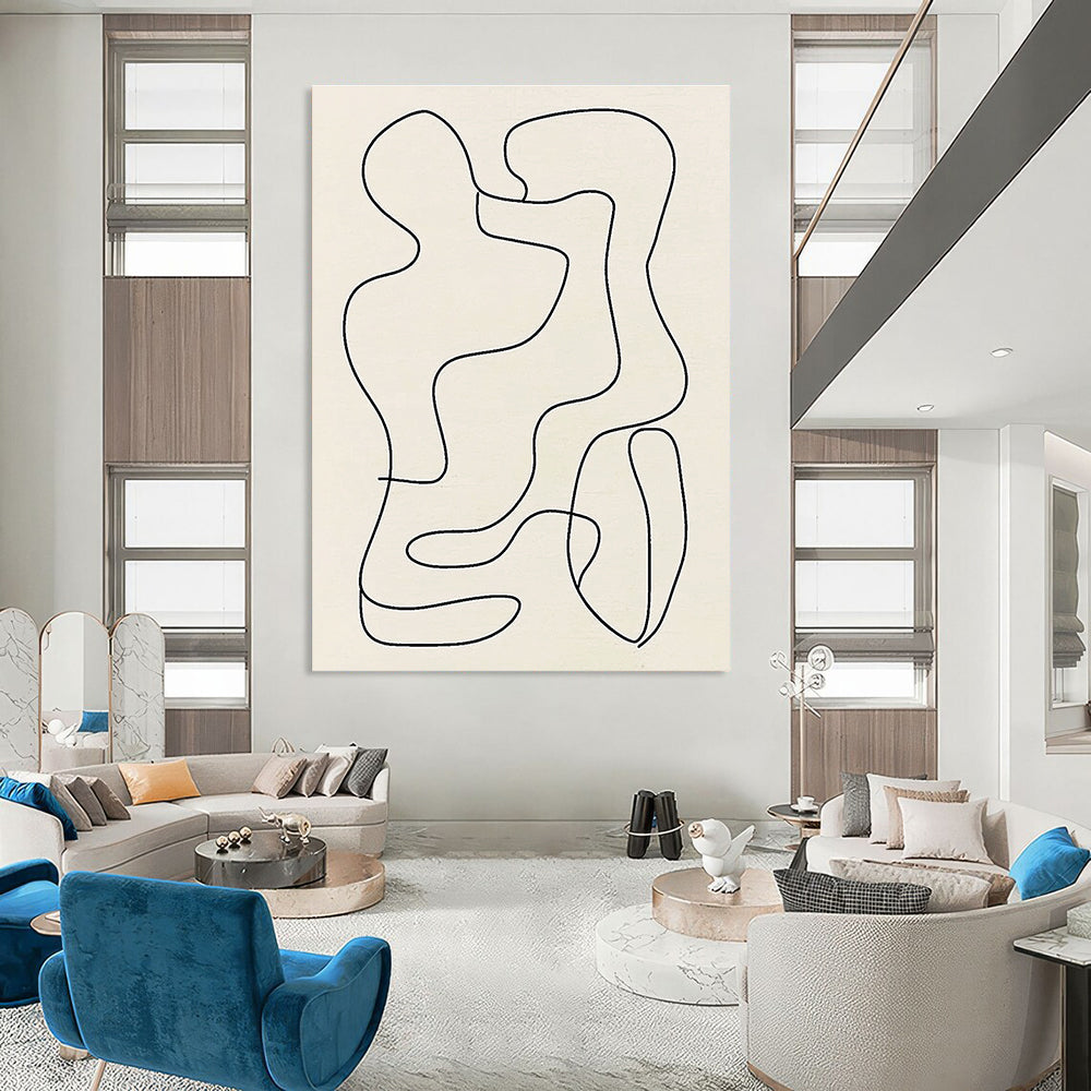 Abstract Line Forms Art for Modern Studio Apartment & Art Gallery Corridor STSC121