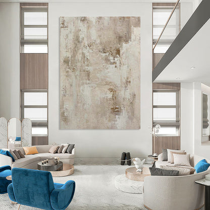Beige - Gray Textured Abstract Art for Cozy Living Room Corners DLZ0245
