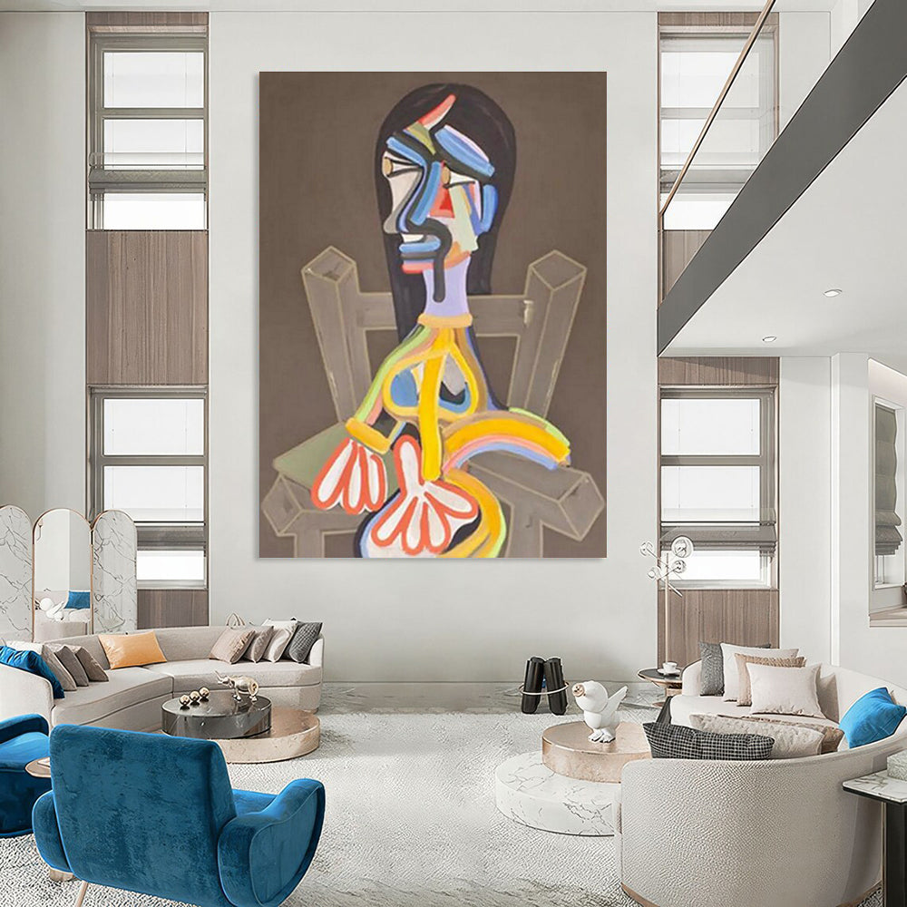 Colorful Abstract Figure Art for Bohemian Gallery & Creative Studio DLZ2153