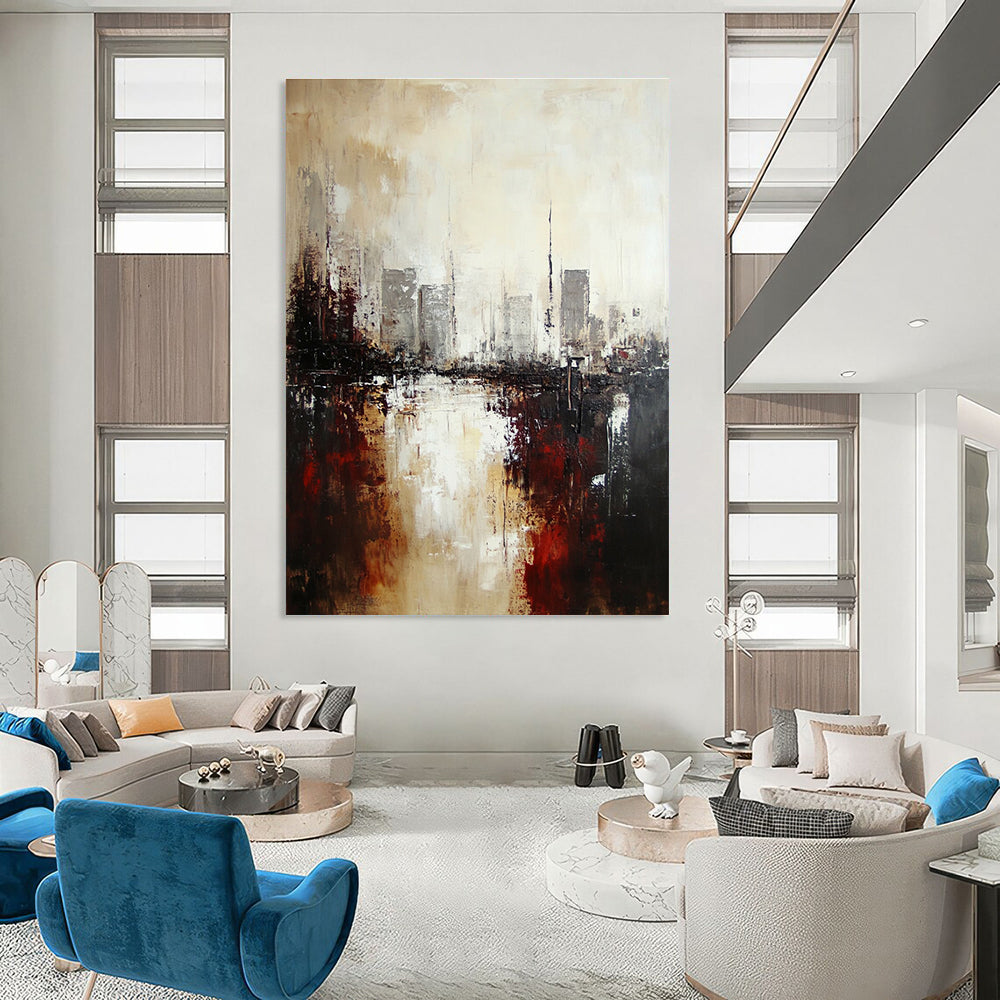 Abstract Cityscape with Reflections Art for Urban Rooftop Bar & Architect’s Conference Room STSC148