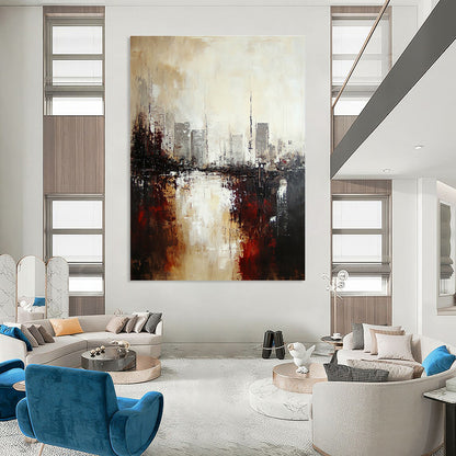 Abstract Cityscape with Reflections Art for Urban Rooftop Bar & Architect’s Conference Room STSC148