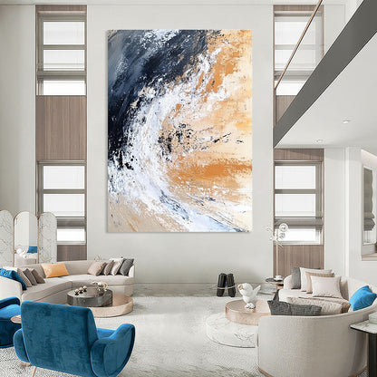 Earth - Toned Abstract Wave for Industrial - Chic Home & Minimalist Art Space STSC555