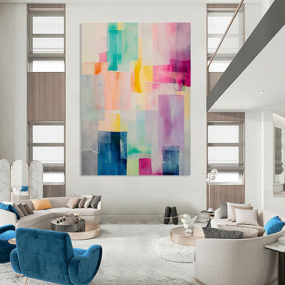 Colorful Geometric Abstract Art for Modern Playroom & Art - Focused Café DLZ2086