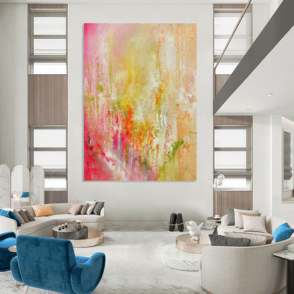 Pink - Yellow Abstract Art for Home Nursery Play Zones DLZ0055