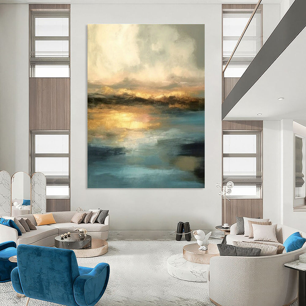 Golden Sunset Seascape Art for Beachfront Restaurant & Luxury Yacht Club DLZ1802