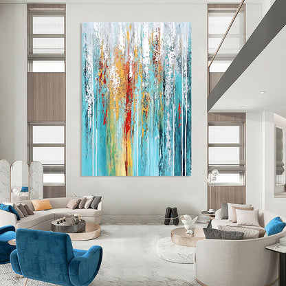 Colorful Dripping Abstract for Creative Art Studio & Eclectic Home Living Room STSC374