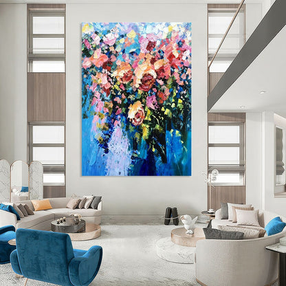 Colorful Flower Bouquet Oil Painting for Romantic Wedding Venue & Garden - Inspired Café DLZ1356