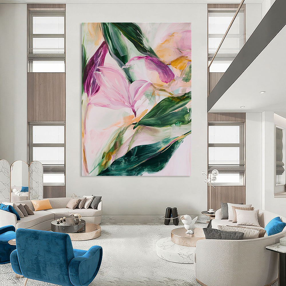 Pastel Floral Abstract for Romantic Boudoir & Light - Filled Tea Room STSC315