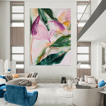 Pastel Floral Abstract for Romantic Boudoir & Light - Filled Tea Room STSC315