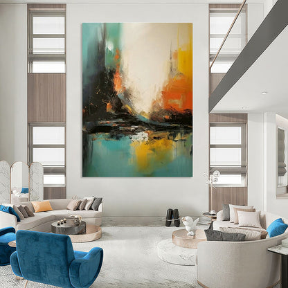 Urban Color Clash Abstract for Rooftop Art Gallery & Industrial - Chic Loft DLZ0935