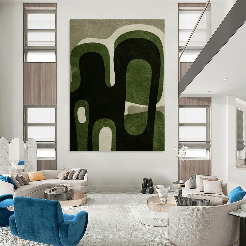 Organic Green Abstract Art for Bohemian Nursery & Garden - Themed Retail DLZ1388