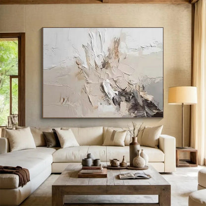 Beige - Gold Textured Abstract for Minimalist Living Room DLZ3002