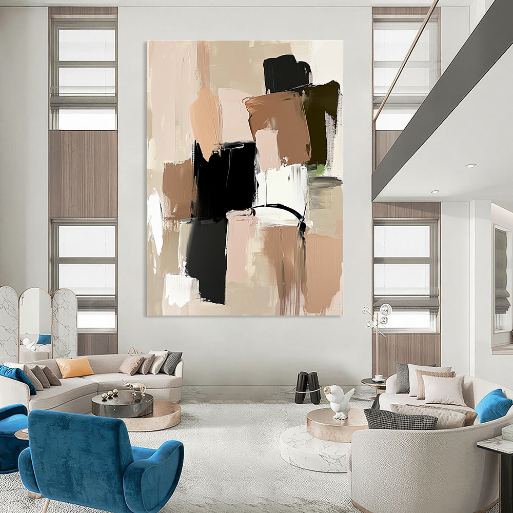 Muted Color Block Abstract for Scandinavian - Style Bedroom & Calm Reading Nook STSC779