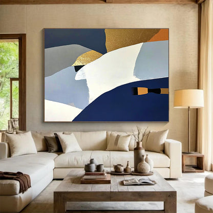 Abstract Geometric with Brush Art for Contemporary Art Studio & Modern Home Decor SC444