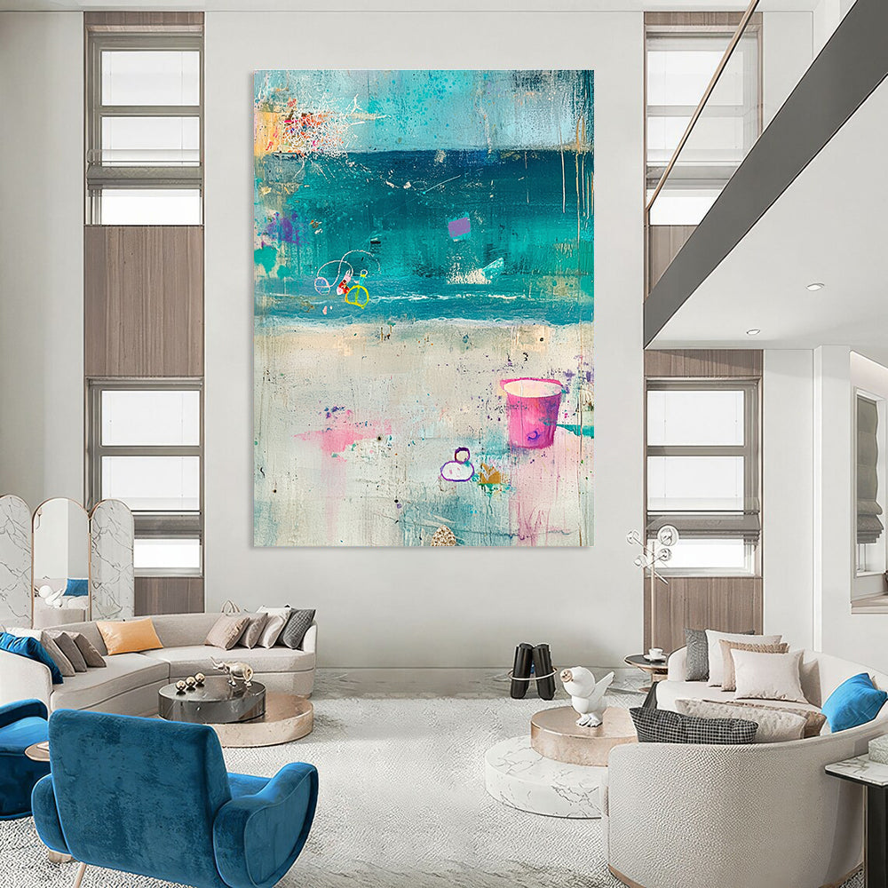 Colorful Beach Abstract for Coastal Home & Art - Themed Restaurant STSC1101