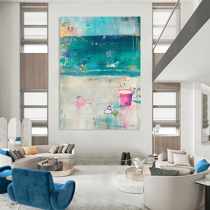 Colorful Beach Abstract for Coastal Home & Art - Themed Restaurant STSC1101