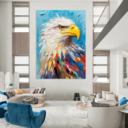 Colorful Eagle Head Oil Painting for Patriotic Memorial & Wildlife Conservation Center DLZ1067