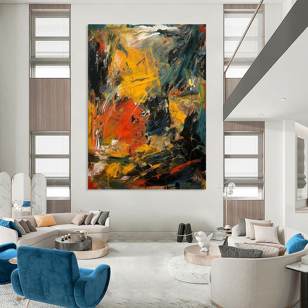 Frenetic Color Abstract Art for Rock - Themed Music Studio & Bold Art Pop - Up DLZ1568