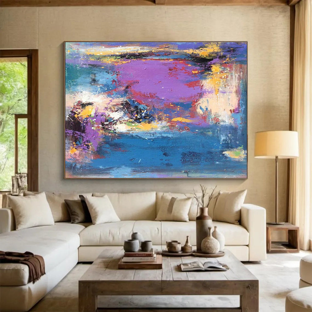 Purple - Blue Abstract Art for Creative Studio Lounges DLZ2545