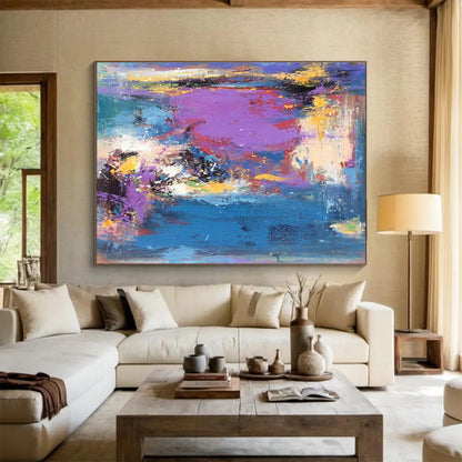 Purple - Blue Abstract Art for Creative Studio Lounges DLZ2545