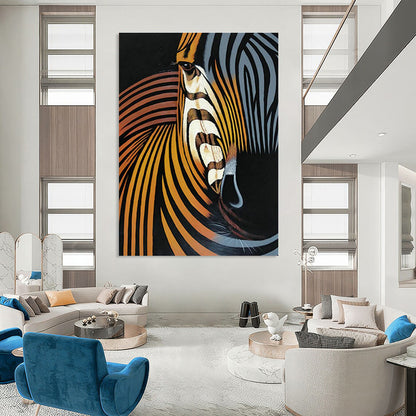 Stylized Zebra Head Art for Modern Art Gallery & Creative Studio DLZ2147