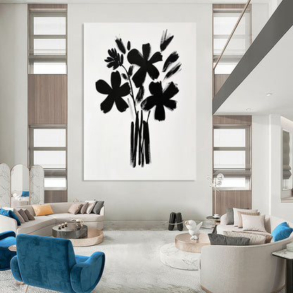 Black Abstract Flower Bouquet 2 for Minimalist Office & Contemporary Art Studio STSC925