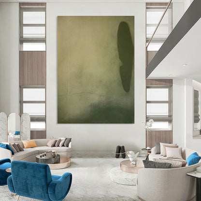 Minimalist Dark Green Abstract for Japandi - Style Study & Calm Yoga Studio DLZ0903