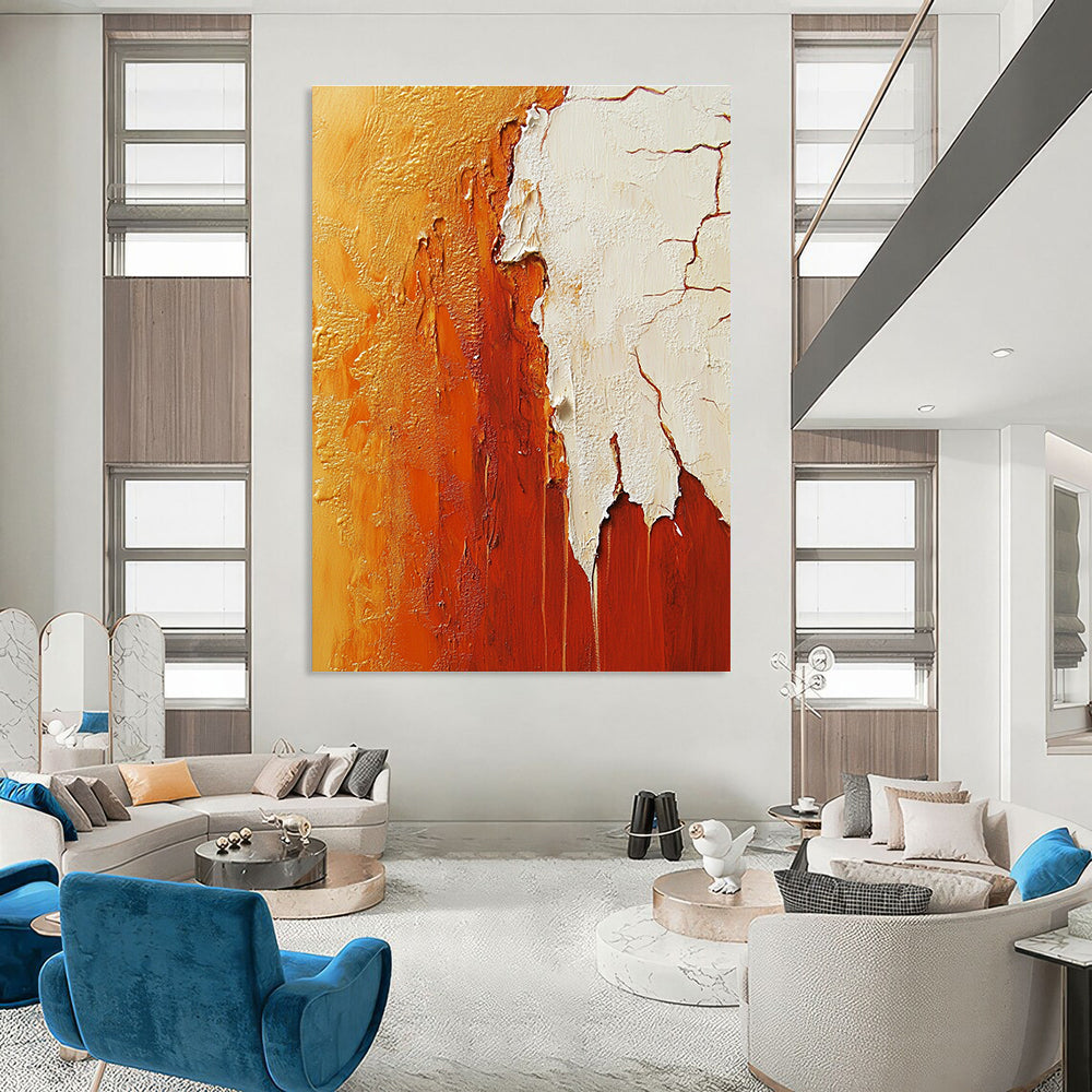 Golden and Rust Textured Abstract for Luxury Hotel Lobby & Contemporary Art Gallery STSC490