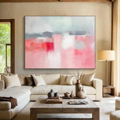 Soft Pink - Toned Abstract Art for Romantic Bedroom & Poetry - Writing Studio SC257