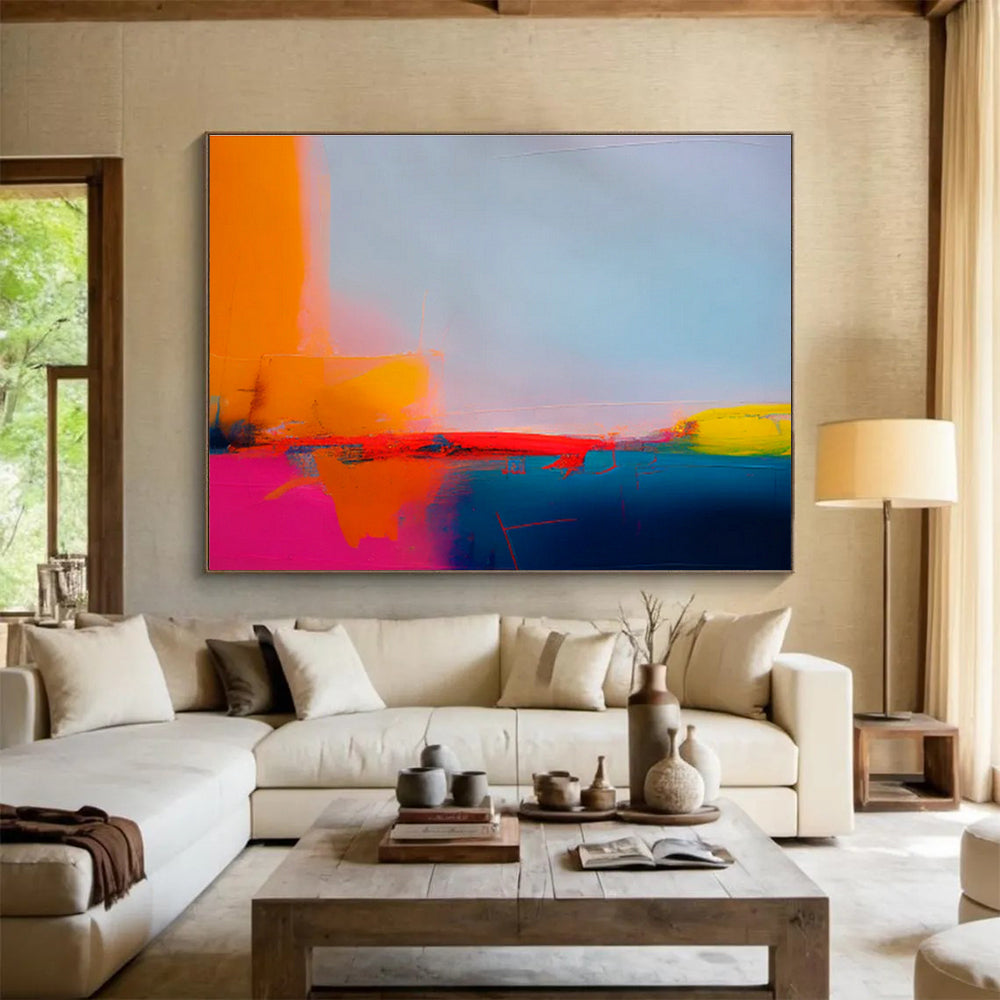 Color - Clash Abstract Landscape Art for Bold Home Office DLZ2867