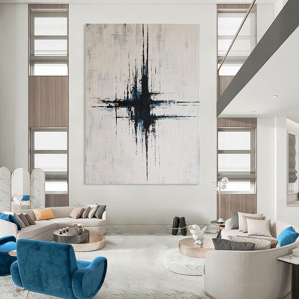 Black and Blue Abstract Cross for Luxury Spa & Modern Home Theater STSC439