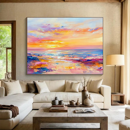 Vivid Ocean Sunset Art for Beach Bar & Art Gallery SC416