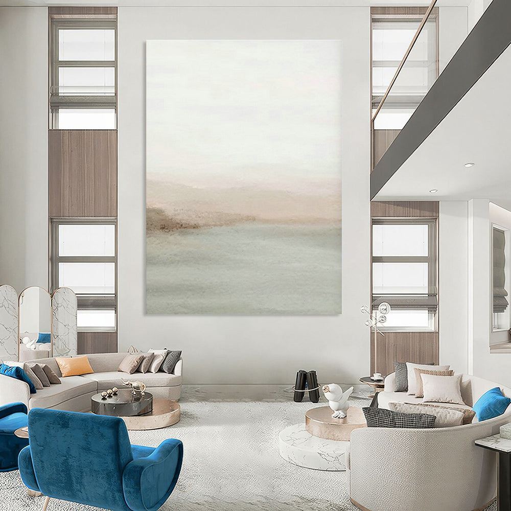Minimalist Waterfront Art for Neutral - Toned Living Room & Artistic Beach House DLZ0726