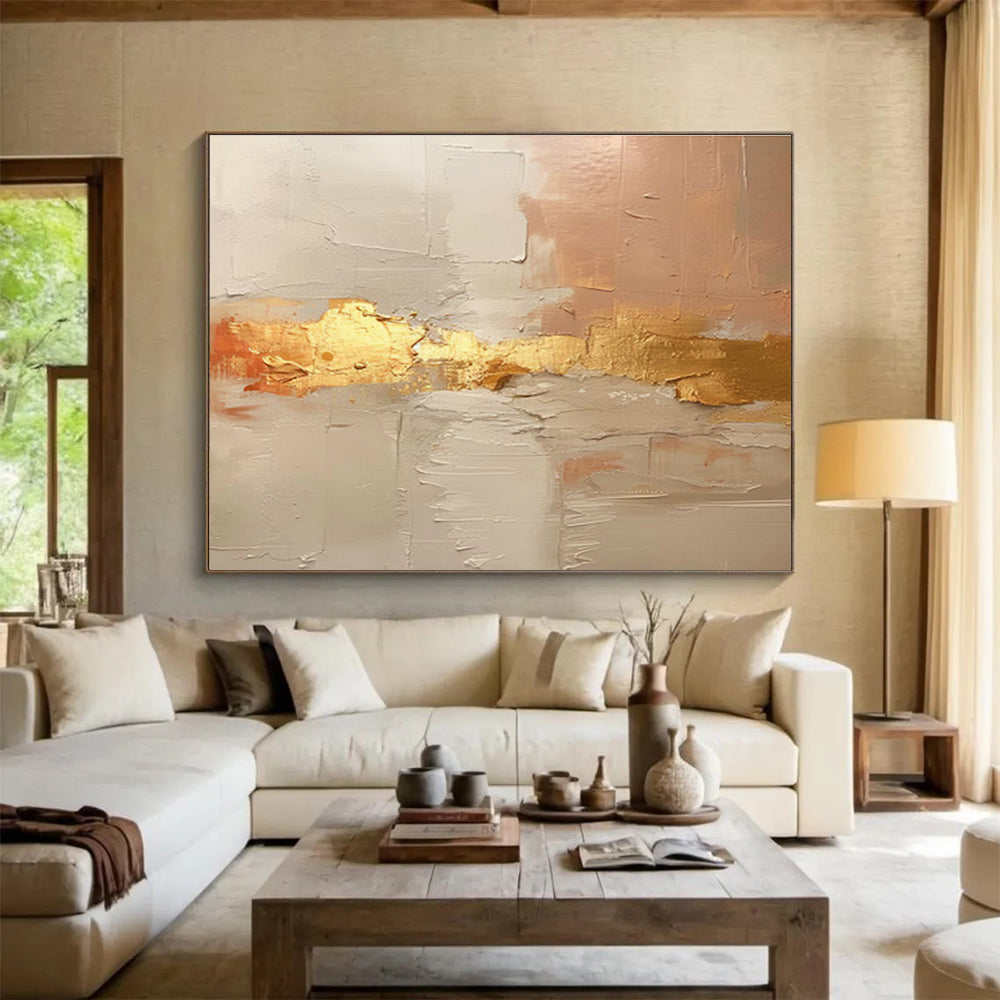 Pink - Gold Abstract for Glamorous Dressing Room DLZ3001