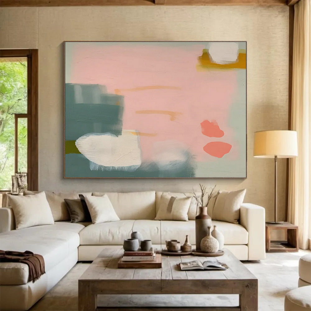Fresh Color Block Abstract Art for Modern Scandinavian Entryway DLZ2872