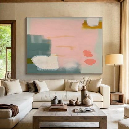 Fresh Color Block Abstract Art for Modern Scandinavian Entryway DLZ2872