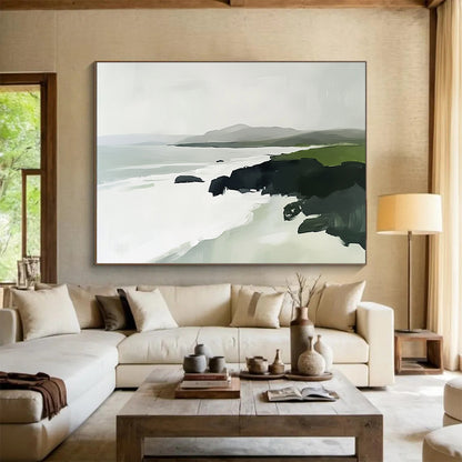 Minimalist Coastal Landscape for Scandinavian Home & Beachfront Yoga Studio SC160