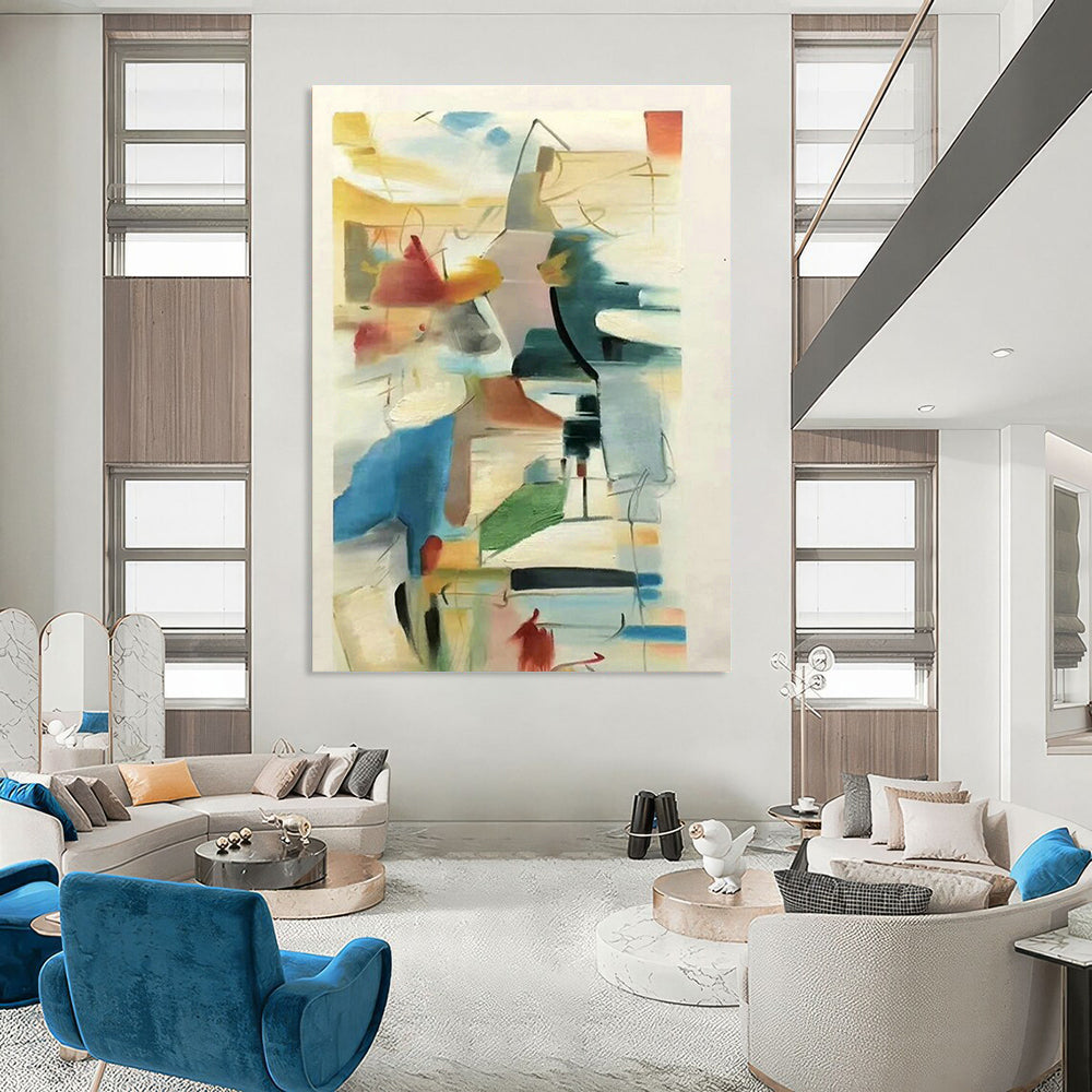 Colorful Lines Abstract Art for Creative Studio & Modern Café DLZ1450