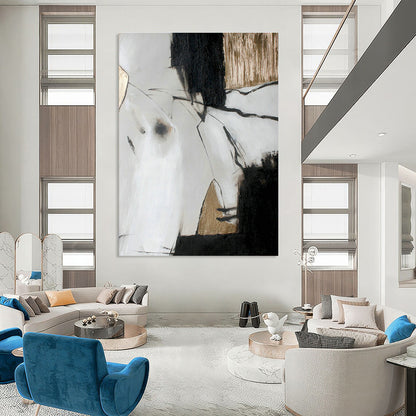 Sophisticated Black & Gold Abstract Art for Dining Room & Office DLZ0394