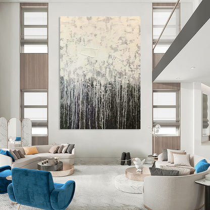 Gray Dripping Abstract Art for Modern Office Reception & Industrial - Style Café DLZ0890