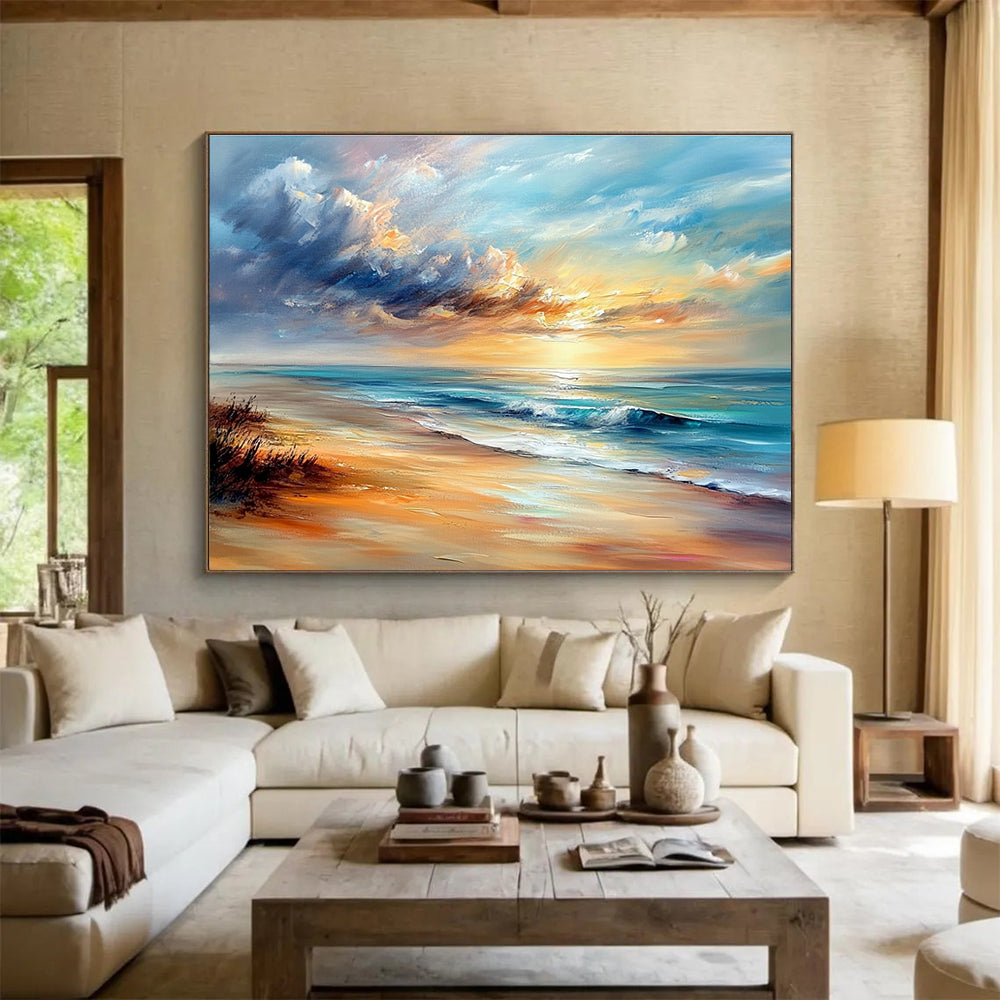 Breathtaking Beach Sunset Art for Coastal Living Room & Vacation Rental SC415